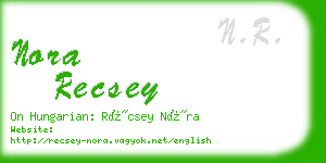 nora recsey business card